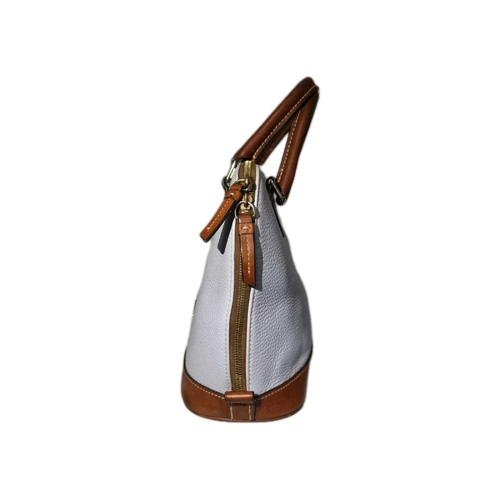 Dooney Bourke Pebble LargeDoomed Satchel ‎ Light Blue/Brown W/Shoulder Strap